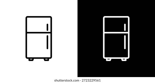 Fridge icon logo concept in strokes