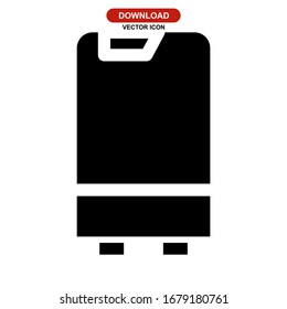 Icono de refrigerador o logotipo símbolo de signo aislado ilustración vectorial - iconos vectoriales de estilo negro de alta calidad
