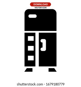 Icono de refrigerador o logotipo símbolo de signo aislado ilustración vectorial - iconos vectoriales de estilo negro de alta calidad
