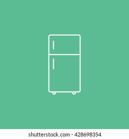 Fridge Icon On Green Background