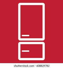 Fridge icon on red background