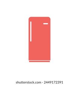 Icono de la nevera sobre fondo blanco. Ilustración vectorial en estilo plano de moda