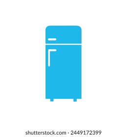 Kühlschrank-Symbol auf weißem Hintergrund. Vektorillustration im trendigen Flachstil