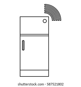 Fridge icon. Outline illustration of fridge vector icon for web
