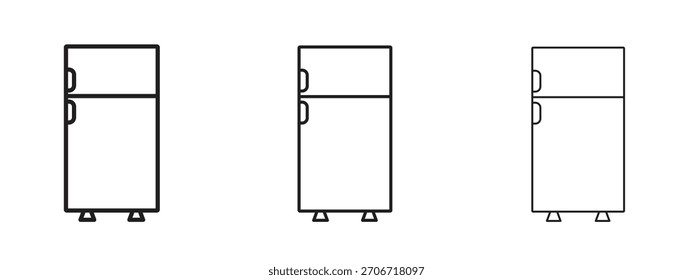 Icono de nevera con estilo de contorno, diseños de Ilustración vectorial