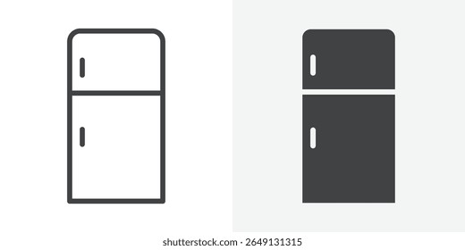 Fridge icon Outline vector sign