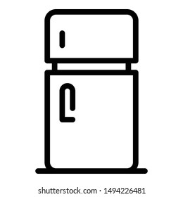 Fridge icon. Outline fridge vector icon for web design isolated on white background