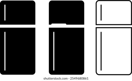 fridge icon set.  Freezer storage symbol. Fridge sign. refrigerator appliance kitchen icon symbol
