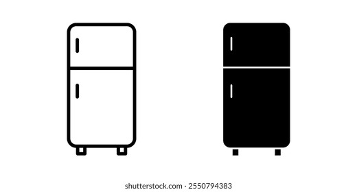 Fridge Icon set. Symbol isolated white background. vector illustration. color editable.