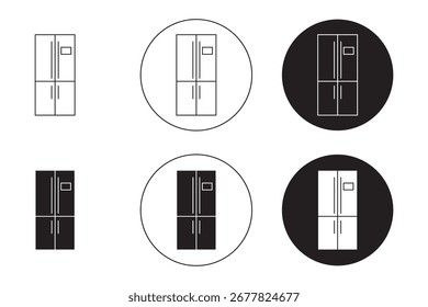 Kühlschrank-Symbol-Set. Symbol einzeln auf weißem Hintergrund. Vektorgrafik.