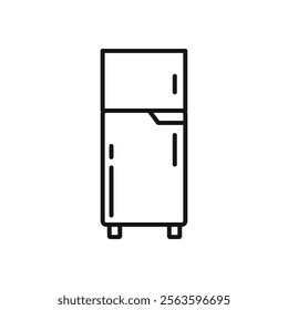 Fridge icon Simple thin line flat symbol