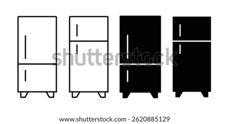 fridge icon. Thin line symbol collection. Vector illustration