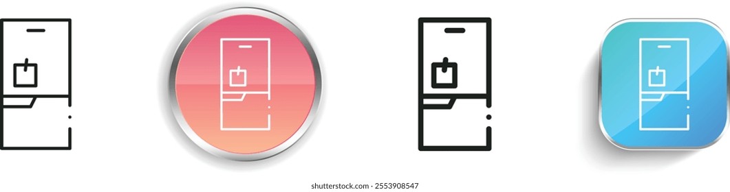 fridge icon. Thin Linear, Regular and Button Style Design Isolated On White Background