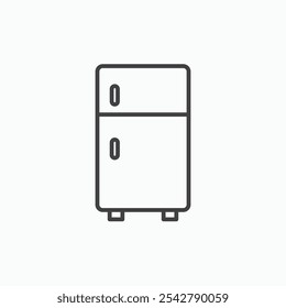 Fridge icon in thin outlined.