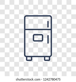 Fridge icon. Trendy linear Fridge logo concept on transparent background from kitchen collection