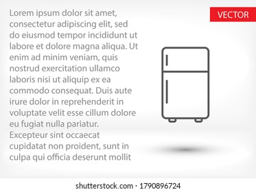 Icono de Fridge. Vector Eps 10. Diseño plano Lorem Ipsum 