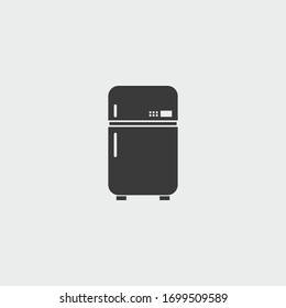 icono del refrigerador. vector de refrigerador sobre fondo gris