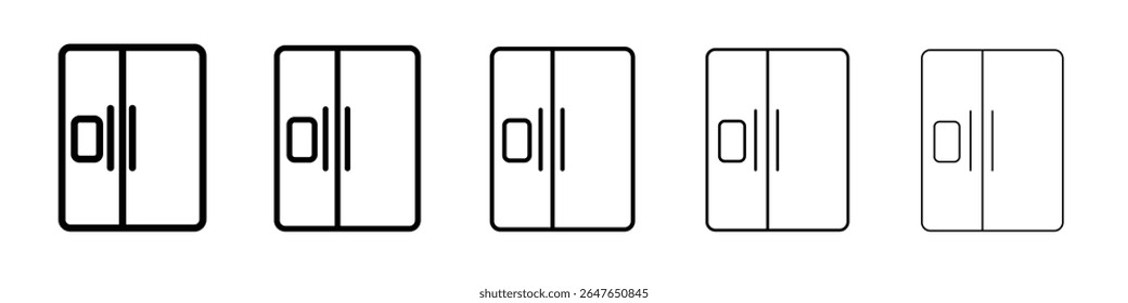 fridge icon vector thin outline style sign