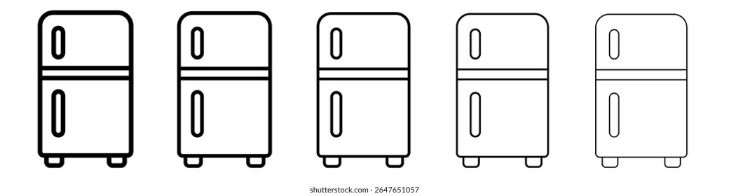 fridge icon vector thin outline style sign
