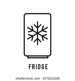 Fridge icons. Outline fridge vector icon for web design isolated on white background