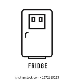 Fridge icons. Outline fridge vector icon for web design isolated on white background