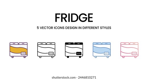 Fridge icons set in different style vector stock illustration