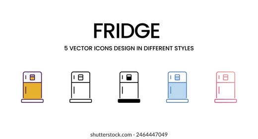 Fridge icons set in different style vector stock illustration