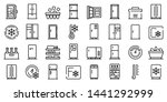 Fridge icons set. Outline set of fridge vector icons for web design isolated on white background