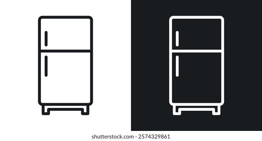Fridge icons in thin black and white stroke liner style