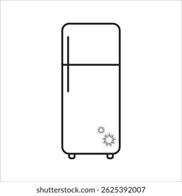 Fridge icons vector set in stroke line style on white background