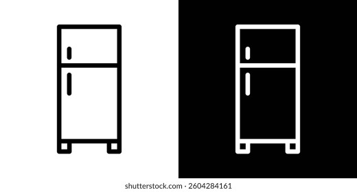 Fridge icons vectors set in stroke line style.