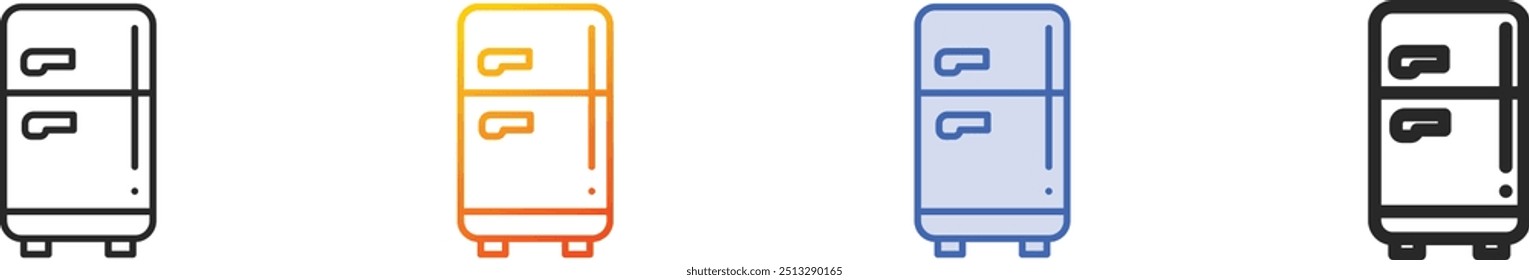 fridge icon.Thin Linear, Gradient, Blue Stroke and bold Style Design Isolated On White Background