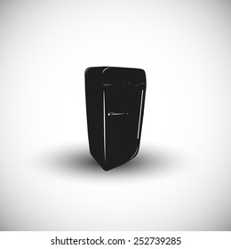 Fridge illustration - 3d view design.