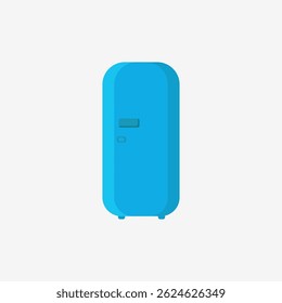 Fridge illustration with open door and food storage inside showing household appliance for daily use in supermarket or online store with pack shelf wine beer and cool product choice for consumer

