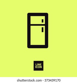 Fridge isolated minimal single flat linear icon for application and web. Kitchen appliances line vector icon for websites and mobile minimalistic flat design.