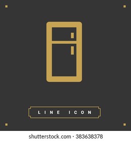Fridge isolated minimal single flat linear icon for application and web. Kitchen appliances line vector icon for websites and mobile minimalistic flat design.