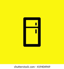 Fridge isolated minimal single flat linear icon for application and web. Kitchen appliances line vector icon for websites and mobile minimalistic flat design.