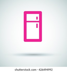 Fridge isolated minimal single flat linear icon for application and web. Kitchen appliances line vector icon for websites and mobile minimalistic flat design.