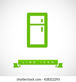 Fridge isolated minimal single flat linear icon for application and web. Kitchen appliances line vector icon for websites and mobile minimalistic flat design.