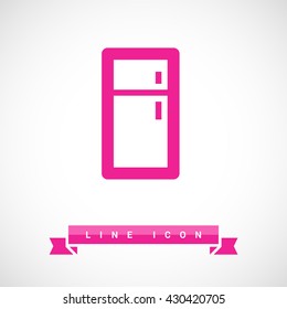 Fridge isolated minimal single flat linear icon for application and web. Kitchen appliances line vector icon for websites and mobile minimalistic flat design.