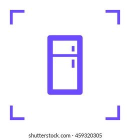 Fridge isolated minimal single flat linear icon for application and web. Kitchen appliances line vector icon for websites and mobile minimalistic flat design.