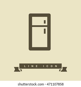 Fridge isolated minimal single flat linear icon for application and web. Kitchen appliances line vector icon for websites and mobile minimalistic flat design.