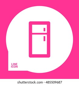 Fridge isolated minimal single flat linear icon for application and web. Kitchen appliances line vector icon for websites and mobile minimalistic flat design.
