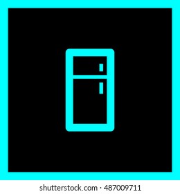 Fridge isolated minimal single flat linear icon for application and web. Kitchen appliances line vector icon for websites and mobile minimalistic flat design.