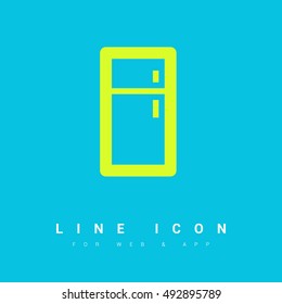 Fridge isolated minimal single flat linear icon for application and web. Kitchen appliances line vector icon for websites and mobile minimalistic flat design.