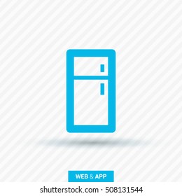 Fridge isolated minimal single flat linear icon for application and web. Kitchen appliances line vector icon for websites and mobile minimalistic flat design.