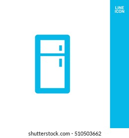 Fridge isolated minimal single flat linear icon for application and web. Kitchen appliances line vector icon for websites and mobile minimalistic flat design.