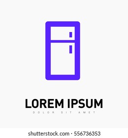 Fridge isolated minimal single flat linear icon for application and web. Kitchen appliances line vector icon for websites and mobile minimalistic flat design.