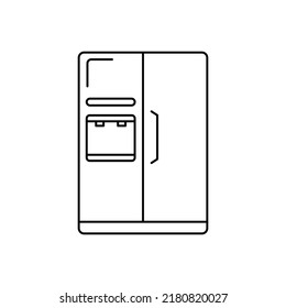 Fridge, kitchen icon in line style icon, isolated on white background