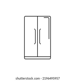Fridge, kitchen icon in line style icon, isolated on white background